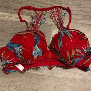 PINK front clasp push up bra